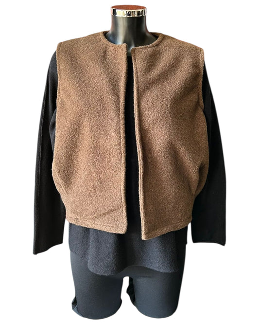 Mila wool feel waistcoat - Chocolate