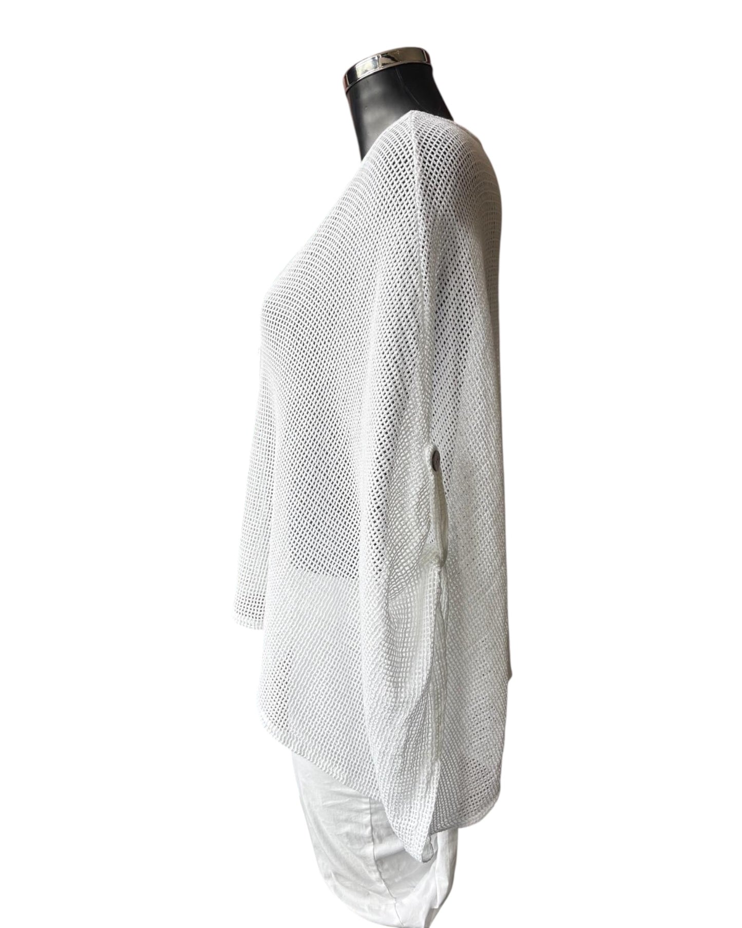 Casey range slouchy mesh cardigan - White