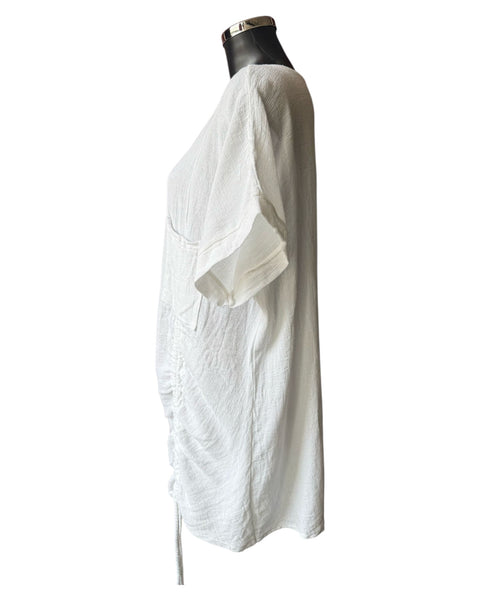 Casey range ruched tunic top - White
