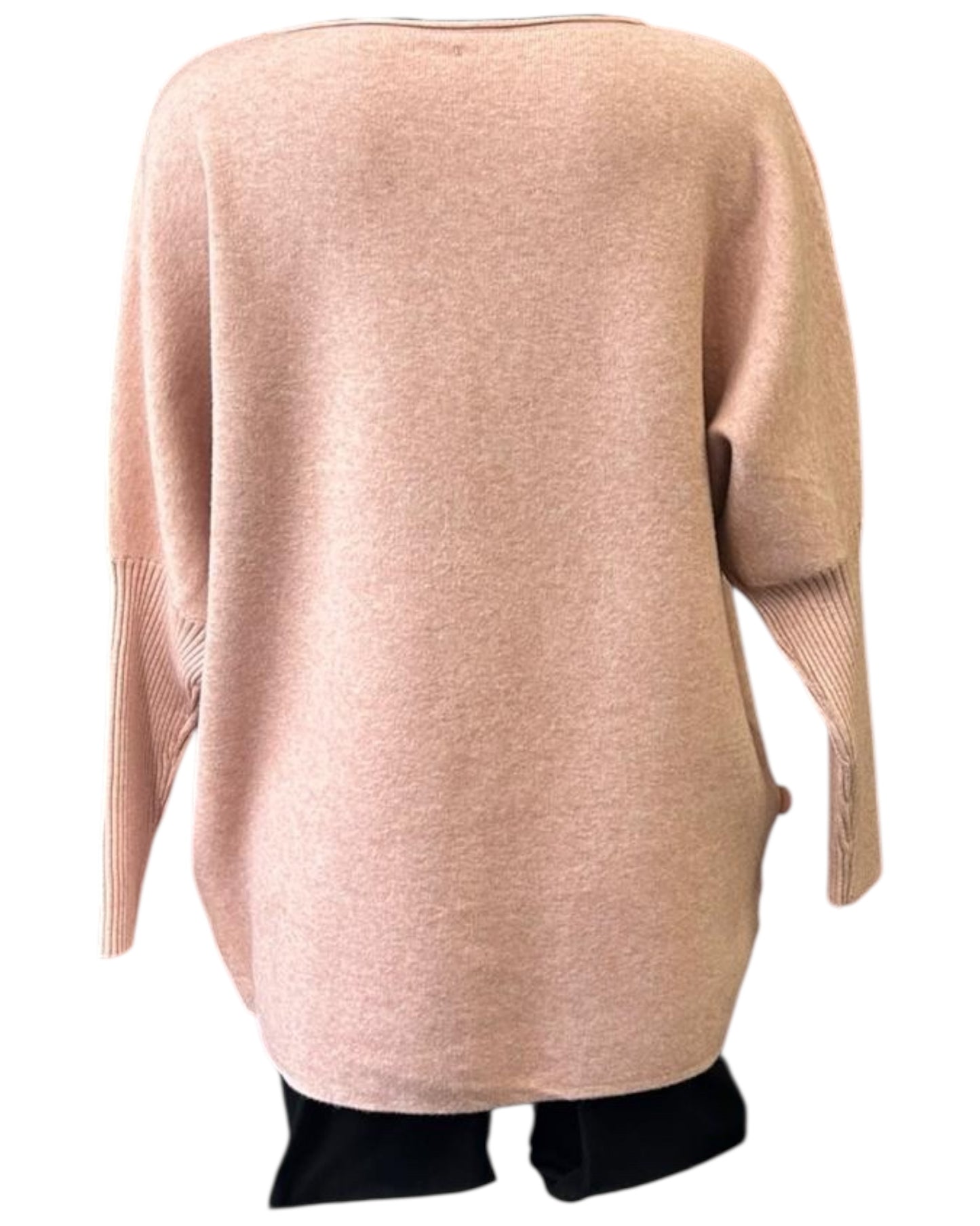 Lyla button side thick knit jumper - Pink