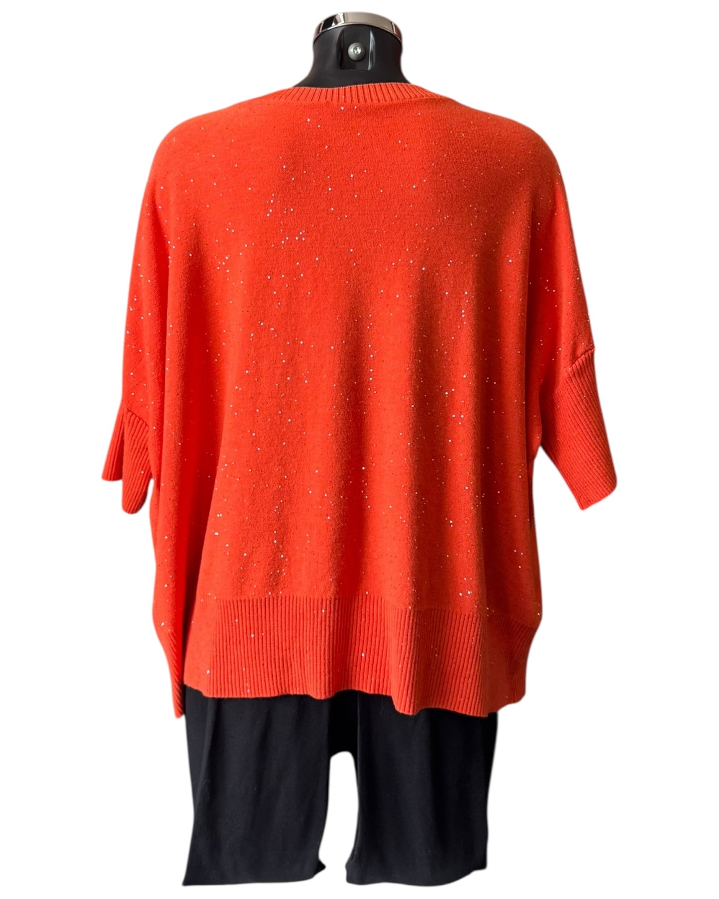 Eva sparkle knit half sleeve jumper - Orange