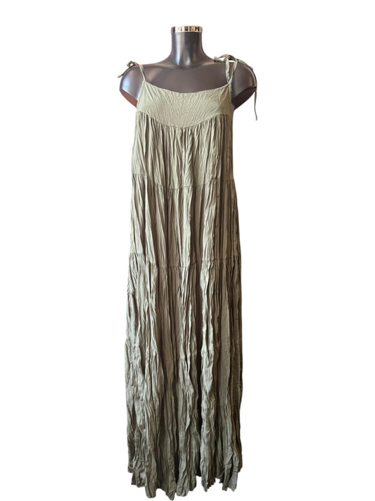 Sophie strappy tiered maxi dress - khaki