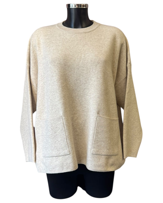 Brooke 2 pocket boxy jumper - Cream