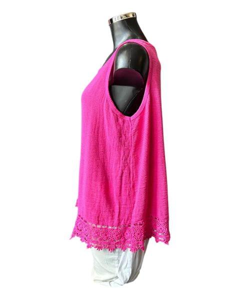 Tara crochet trim vest top - Cerise