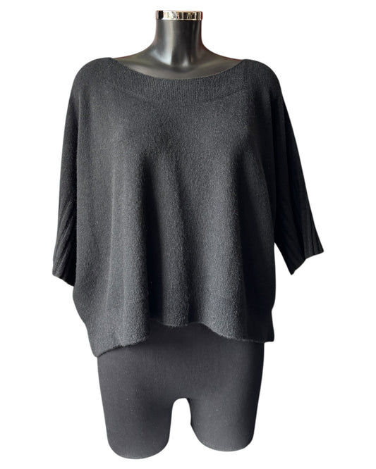 Morgan half sleeve boxy jumper - Black