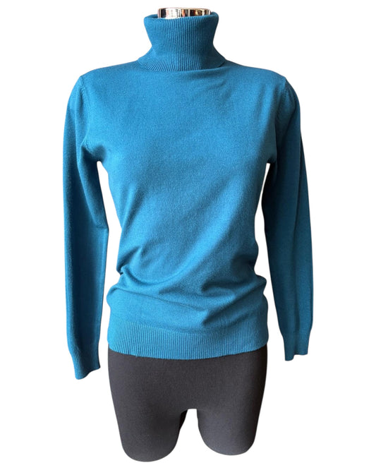 Zara fine knit polo neck - Teal