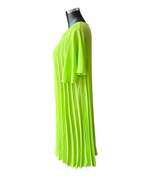 Morgan range pleated swing dress - Lime