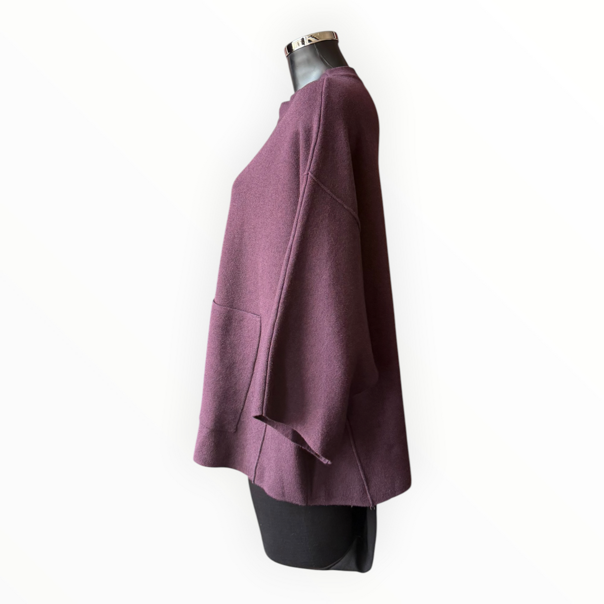 Evelyn premium knit pocket jumper - Plum