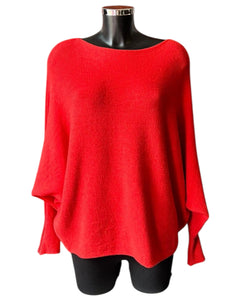 Cassie pearl back batwing jumper - Dark orange