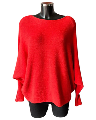 Cassie pearl back batwing jumper - Dark orange