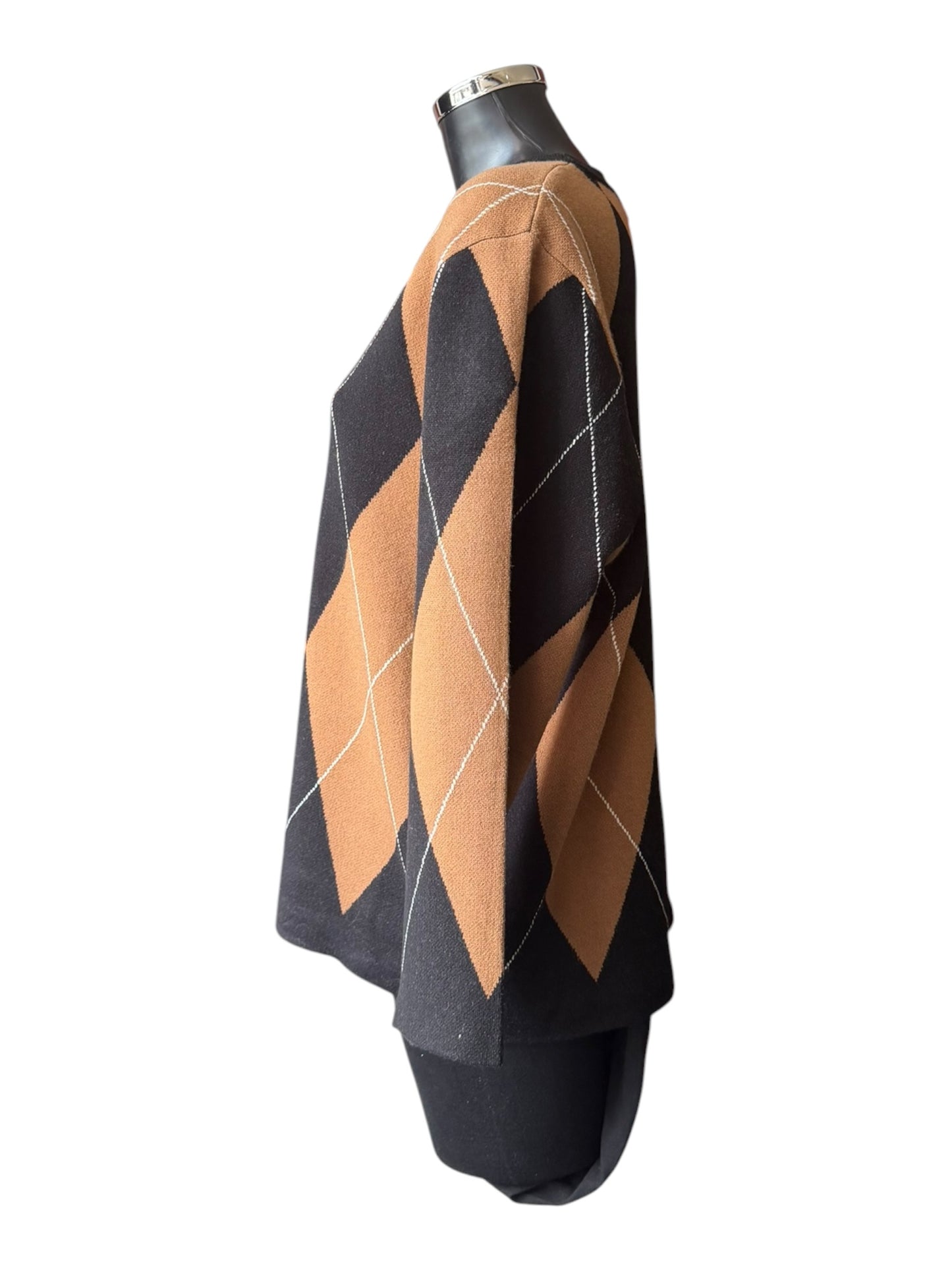 Davina argyle pattern jumper - Black mix