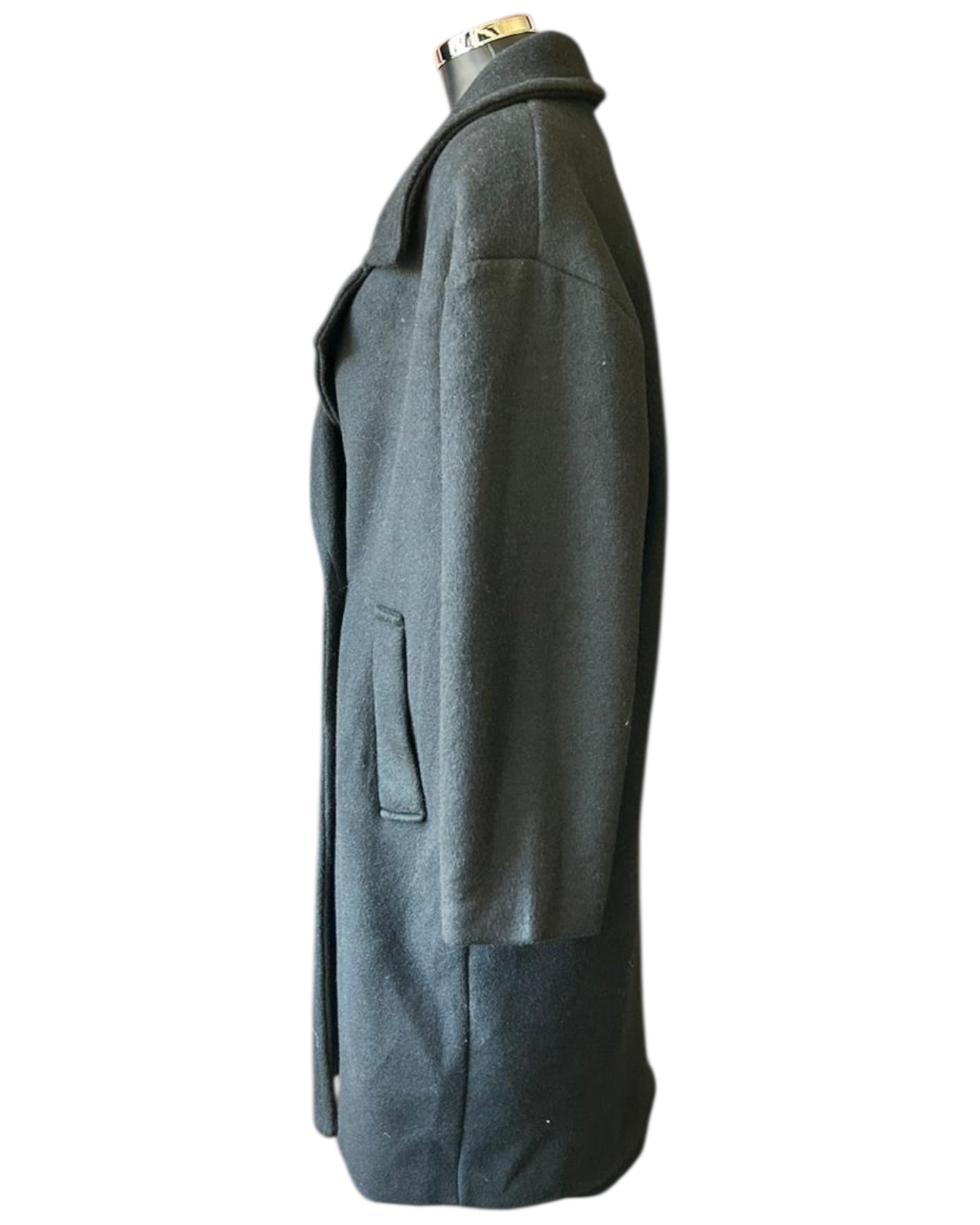 Priscilla wool feel pea coat - Black