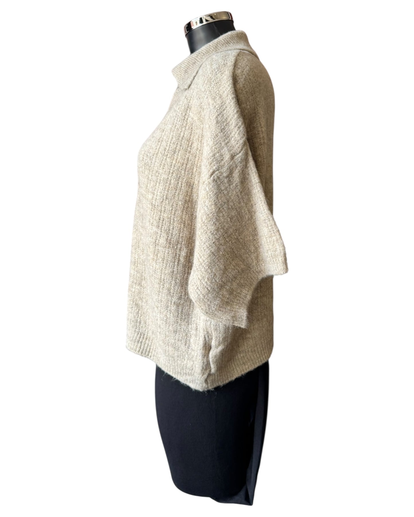 Layla half sleeve collared jumper - Taupe