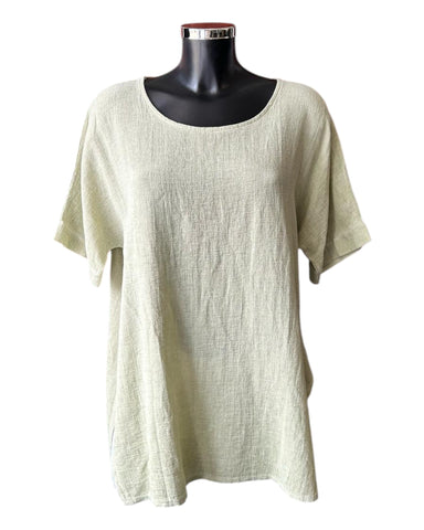 Casey range split side tunic top - Lime