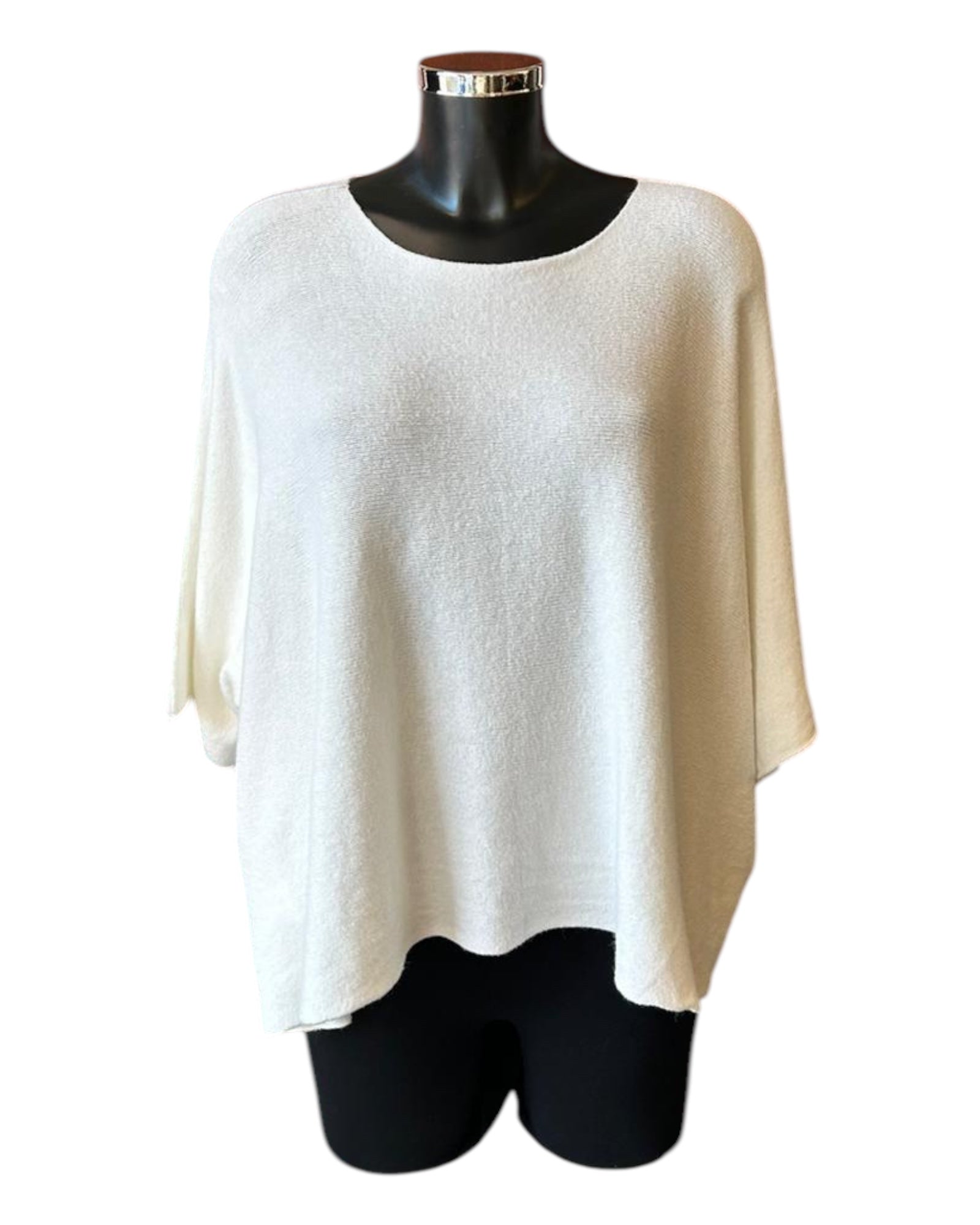 Abigail soft knit short boxy jumper - Ivory
