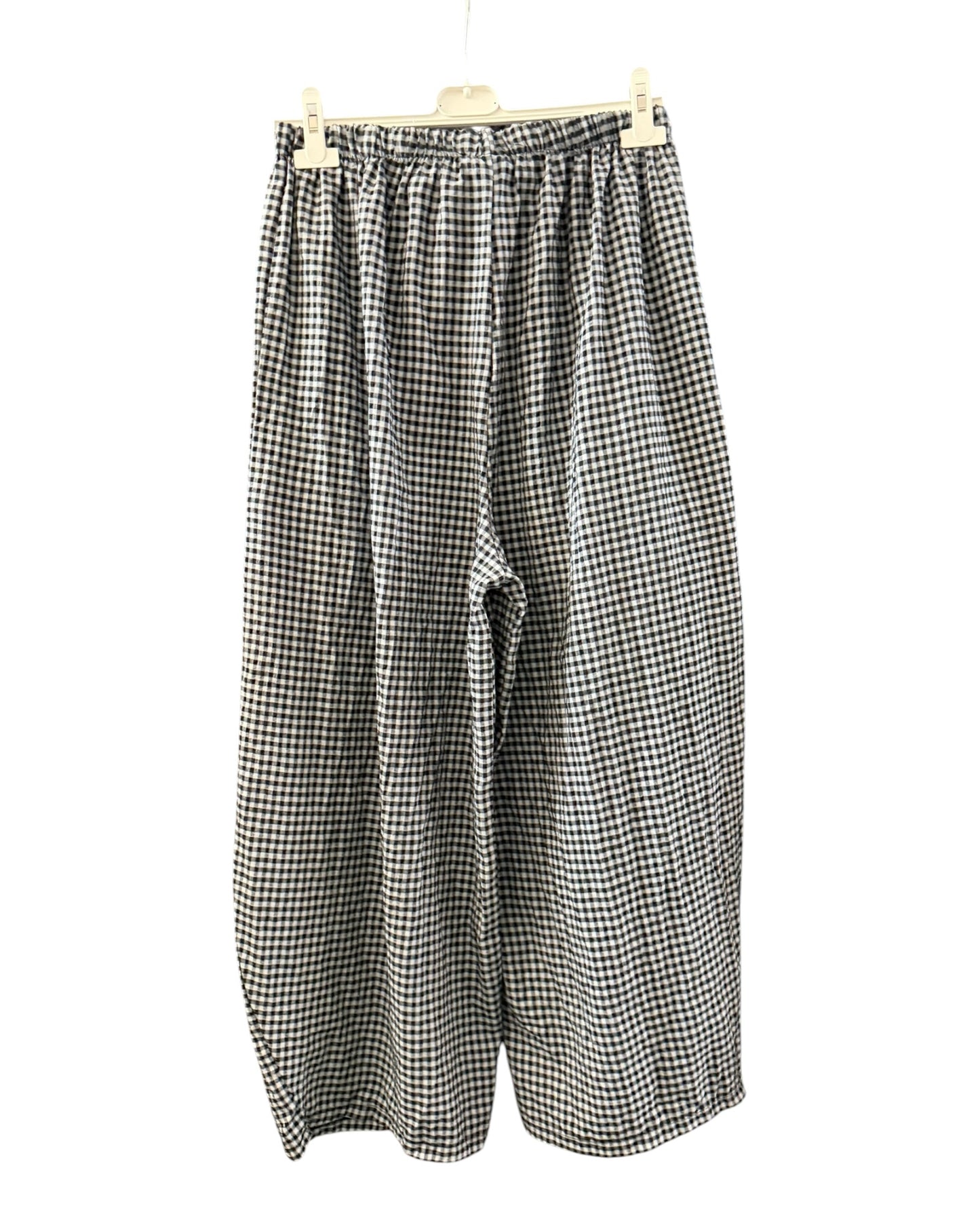 Gia gingham check balloon trousers - Black