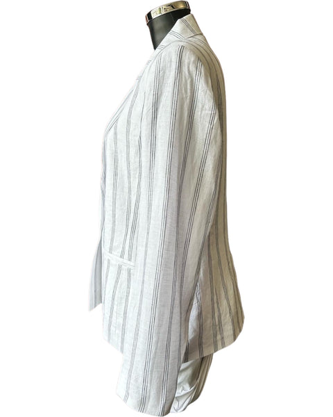 Foil blazing saddles linen blazer in white linear