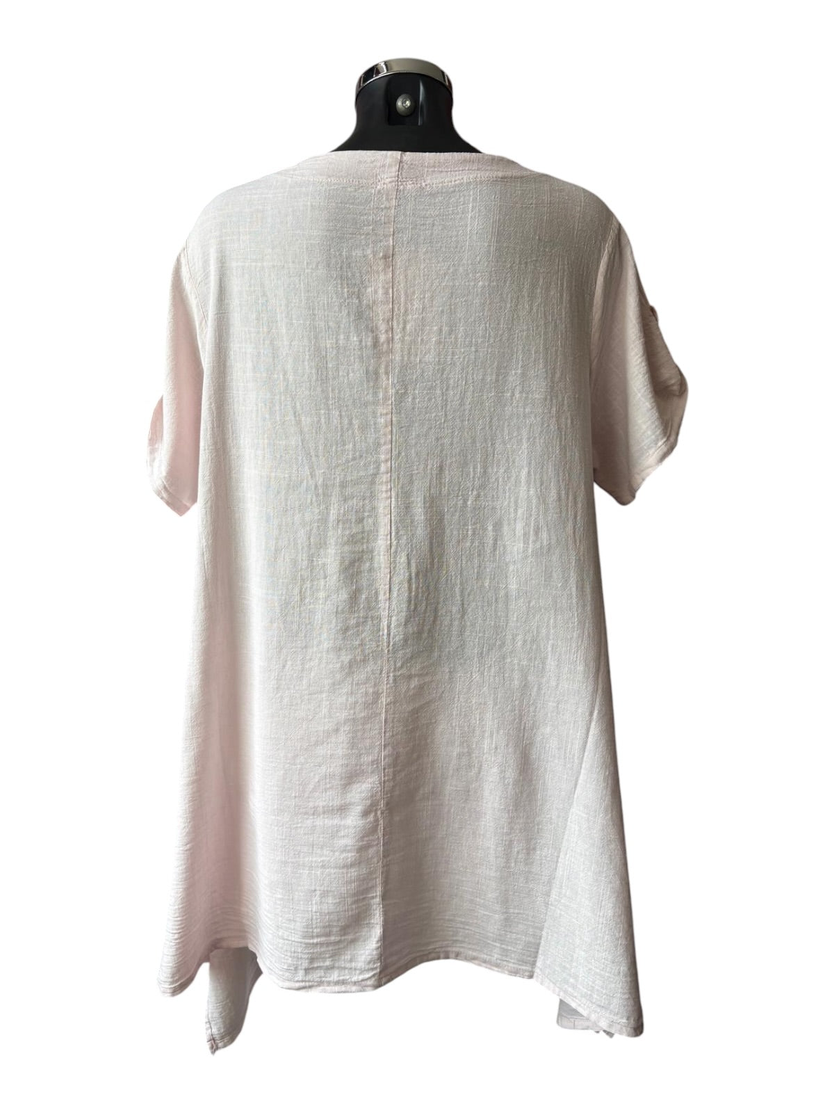 Tanya 3 button cotton tunic top - Pink