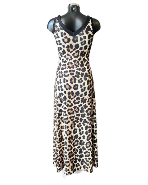 Rita animal print split front dress