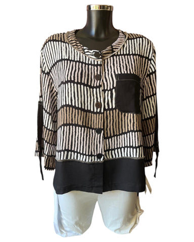Tara Vao Lana 5095 long jacket - Black mix