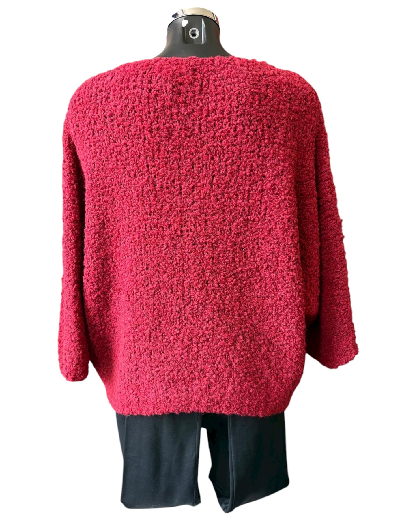 Harper slouchy boucle knit short jumper - Bordeaux
