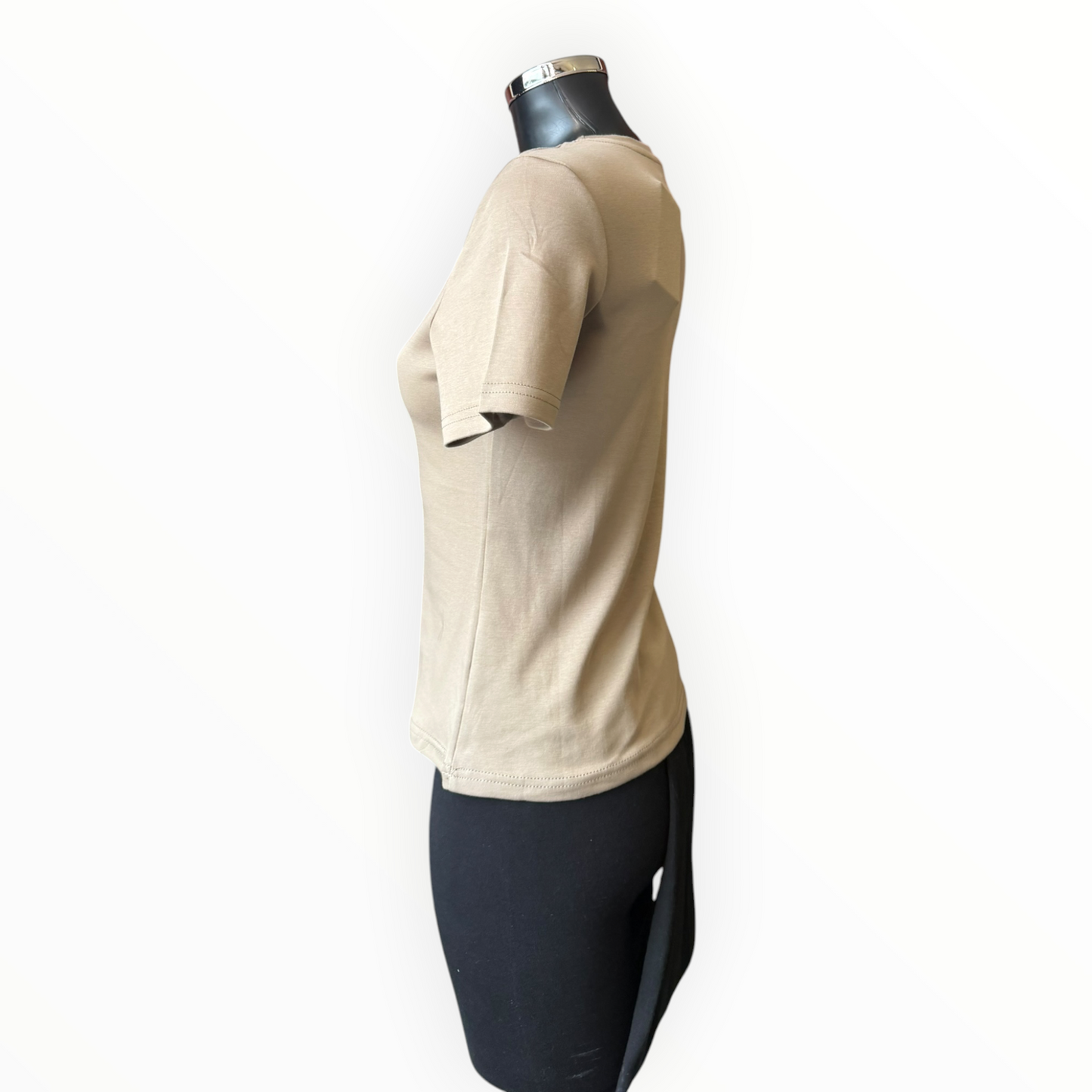 Sasha basic cap sleeve tshirt  - Taupe