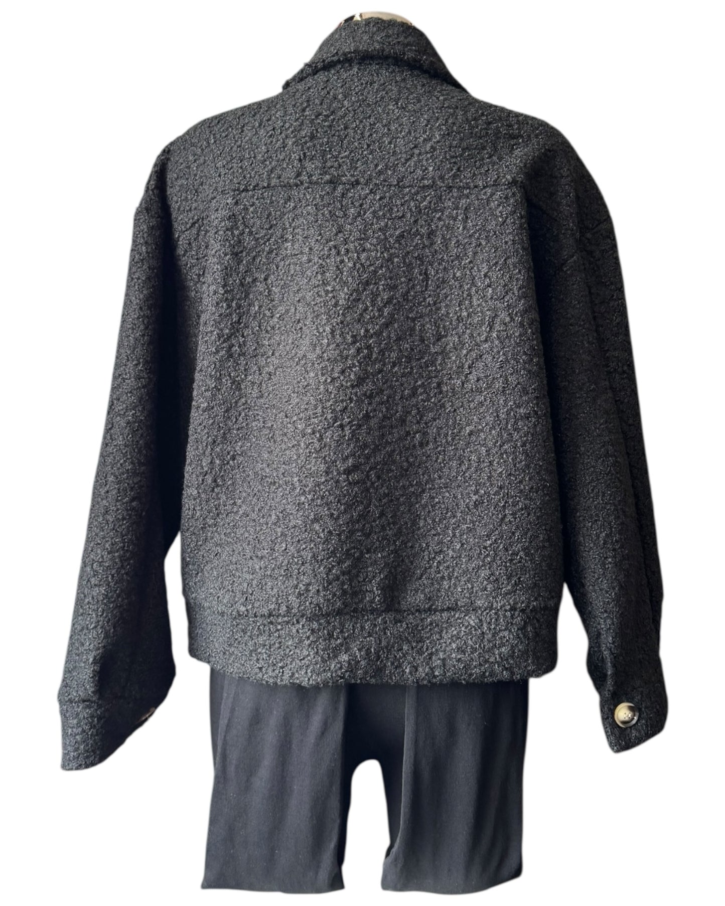 Gina boucle bomber jacket - Black