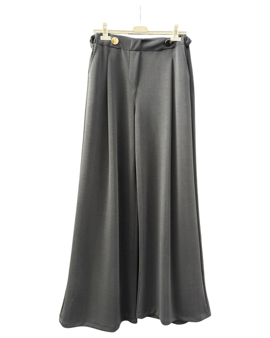 Lola gold button wide leg trousers - Grey