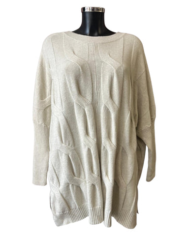 Tilly cable front long jumper - Cream