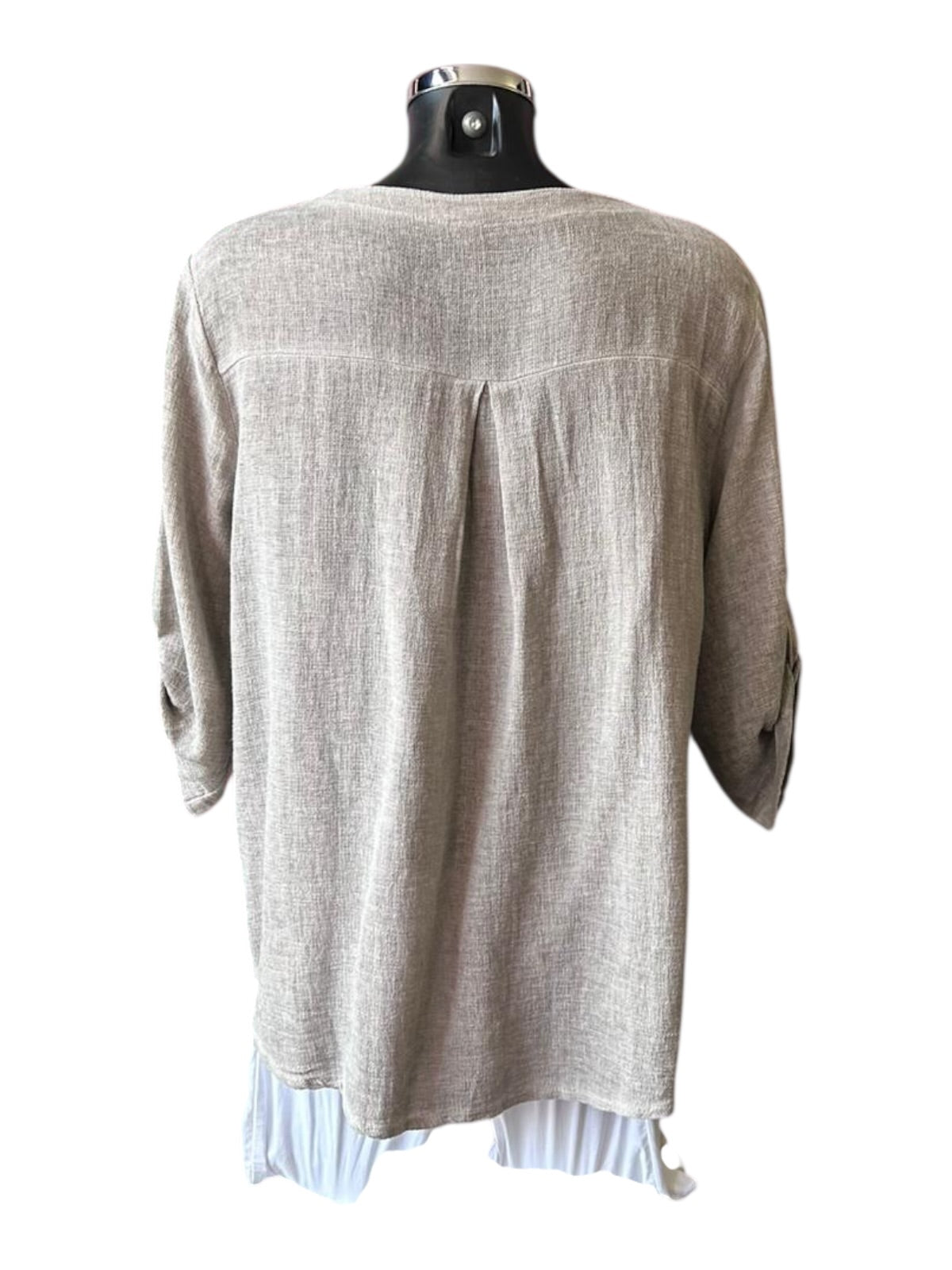 Casey range v neck button top - Mocha
