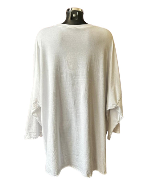 Milano range holey oversized top - White