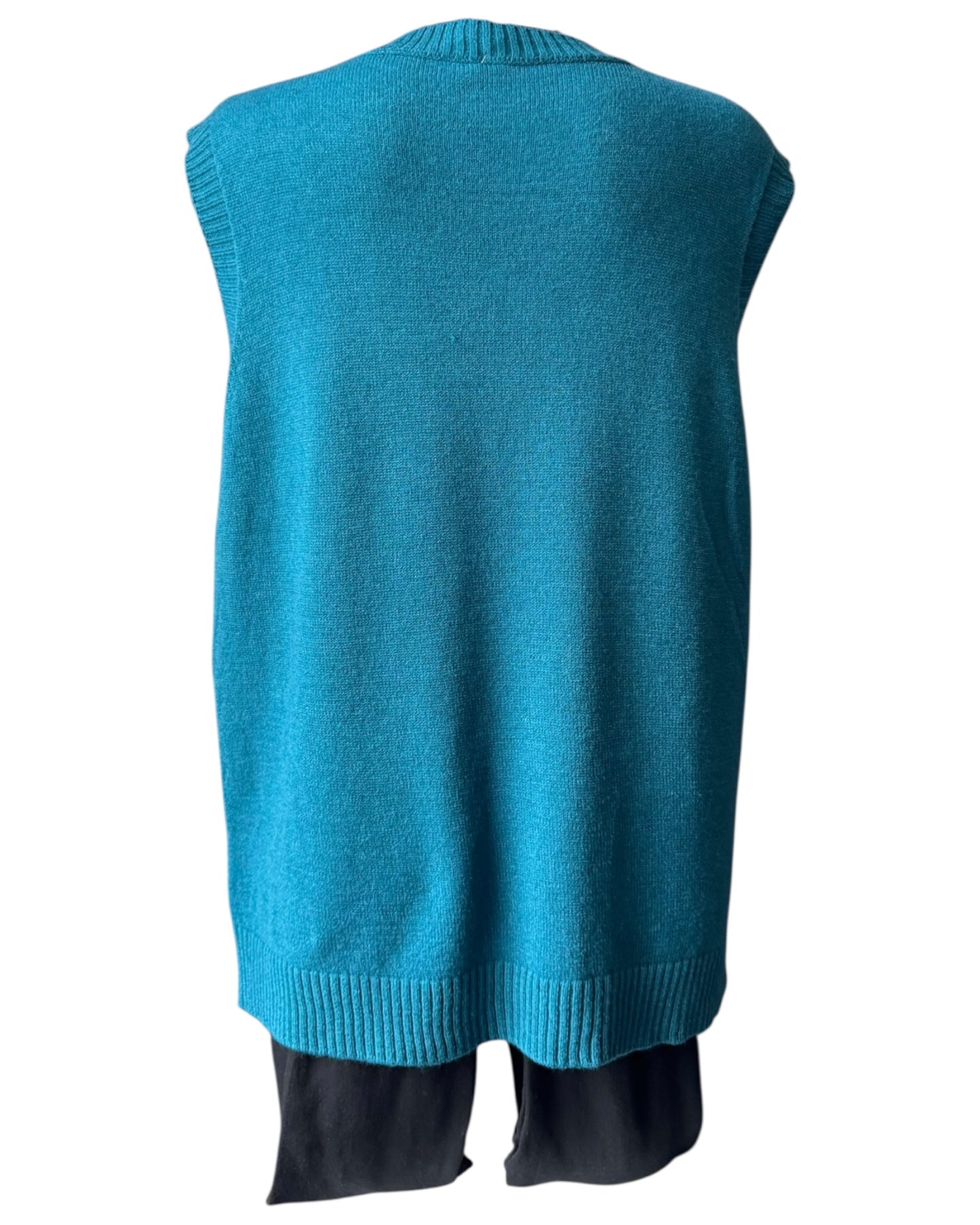 Macey soft knit tank top sweater - Teal
