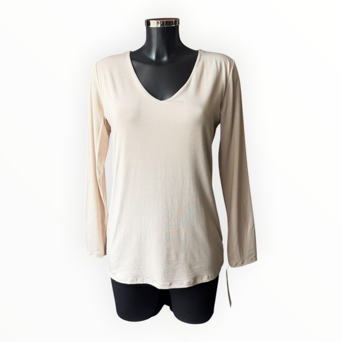 Sasha basic v neck top - Beige