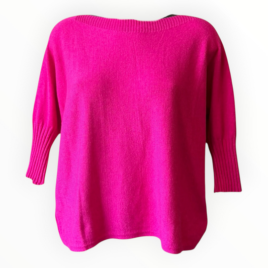 Morgan half sleeve boxy jumper - Fuschia