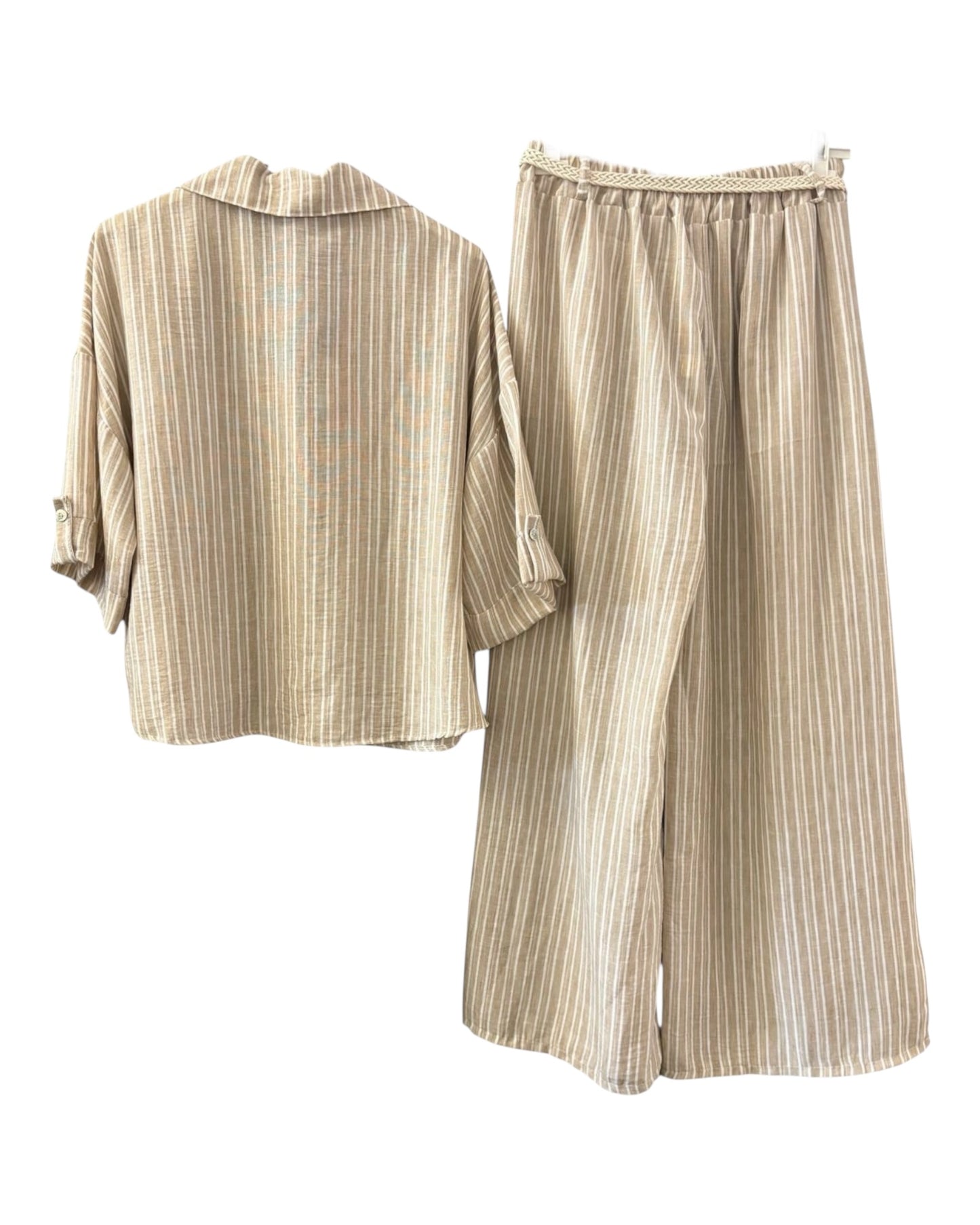 Elona striped co-ord trouser suit - beige