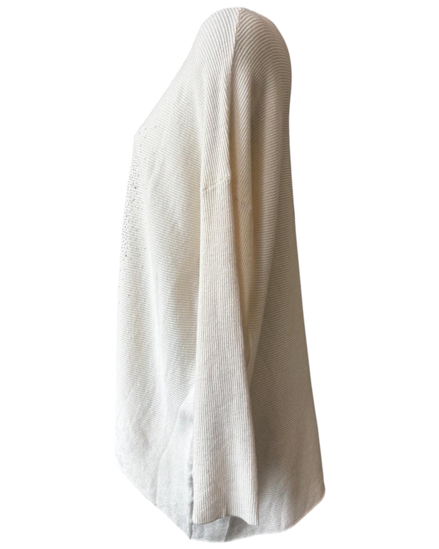Veronica ribbed sparkle hearts jumper - Cream