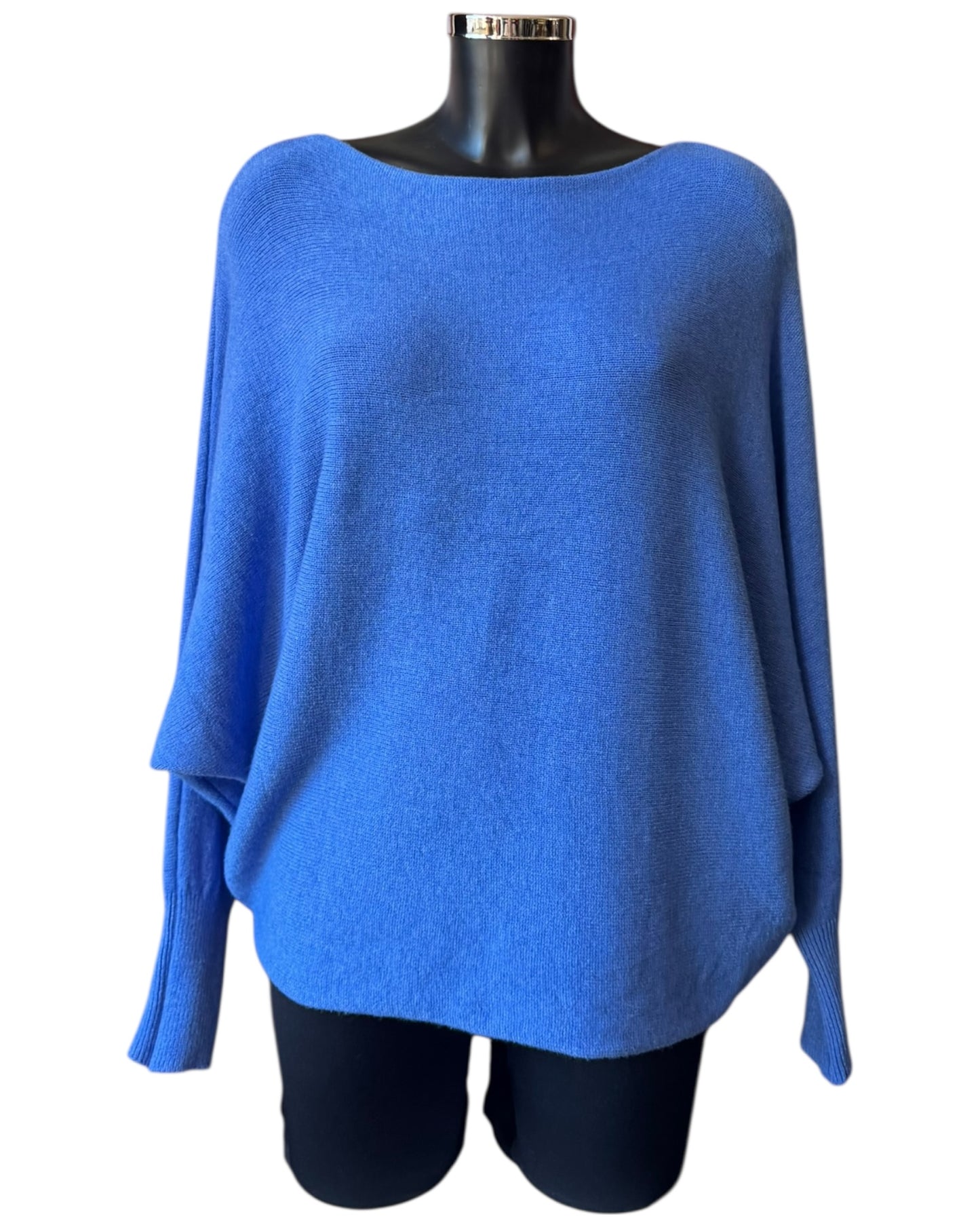 Cassie pearl back batwing jumper - Denim