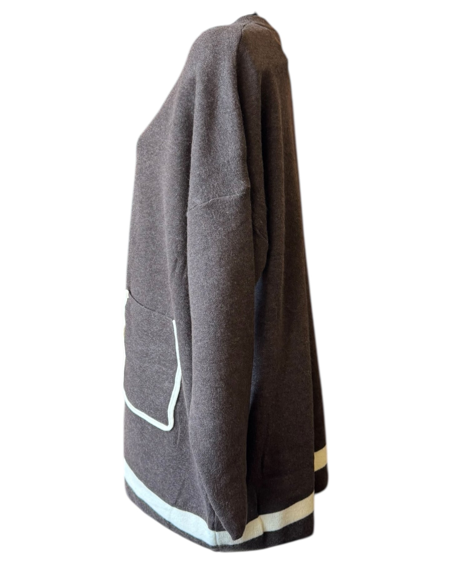 Heidi chocolate & cream relaxed fit jumper