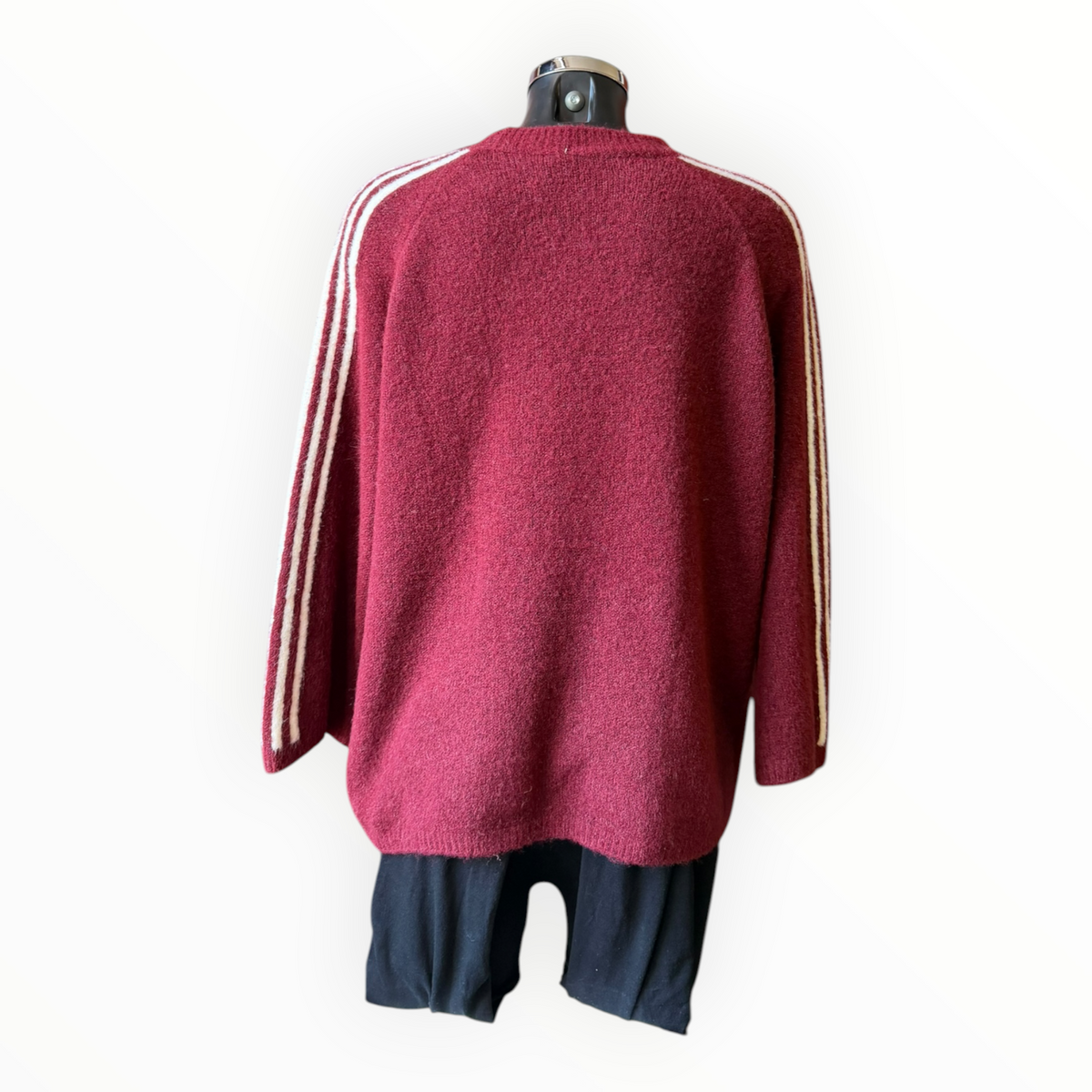 Ada striped arm soft knit jumper - Wine