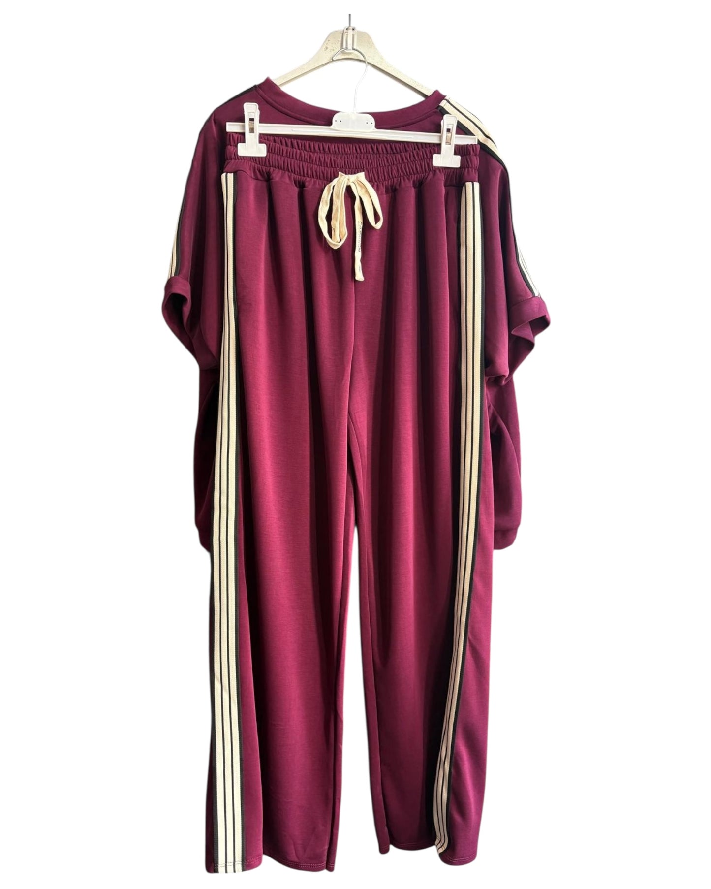 Darcy stripe side co-ord trouser suit - Bordeaux