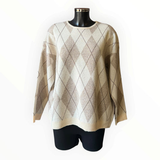 Amy argyle pattern round neck jumper