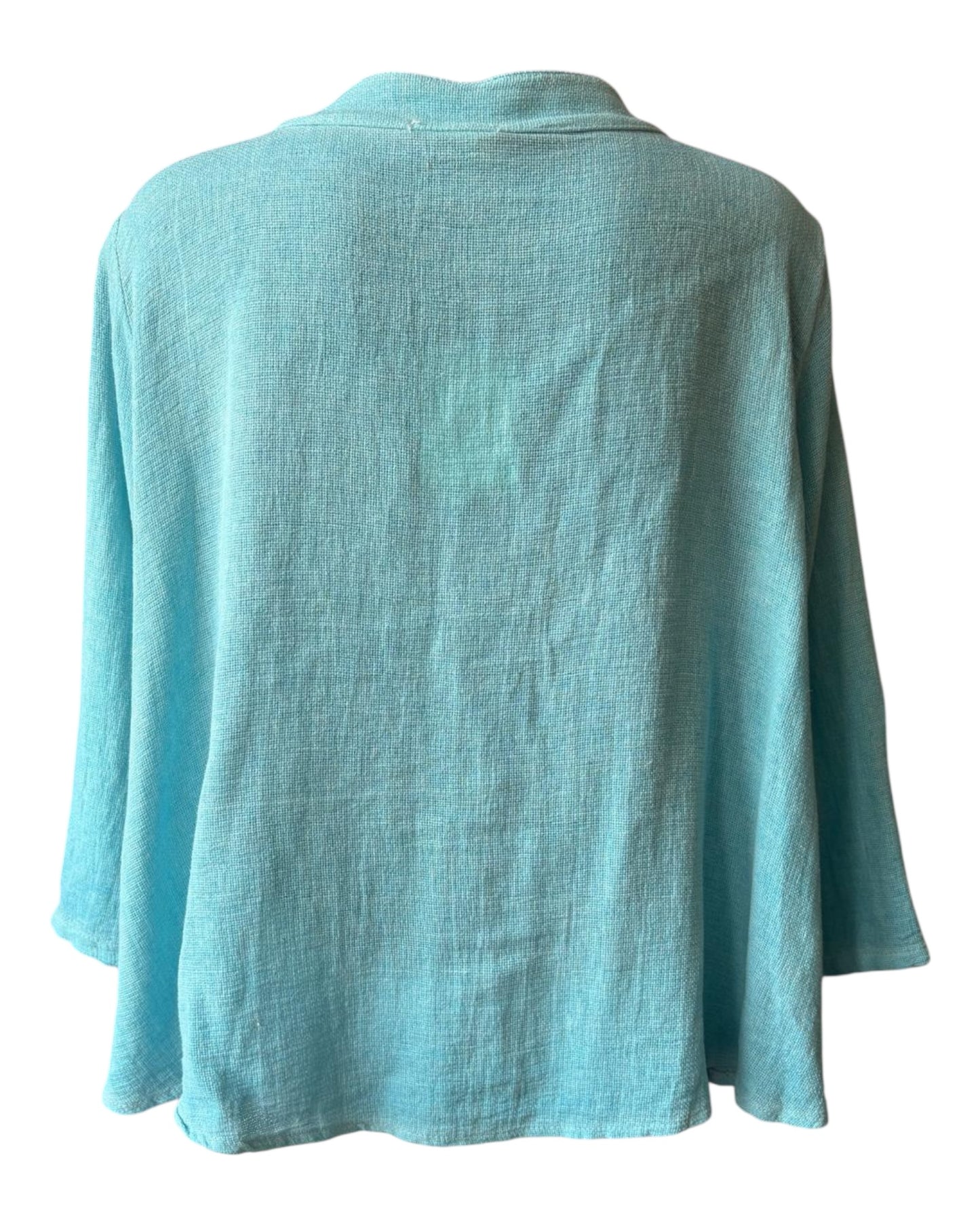 Casey range ruffle front top - Aqua