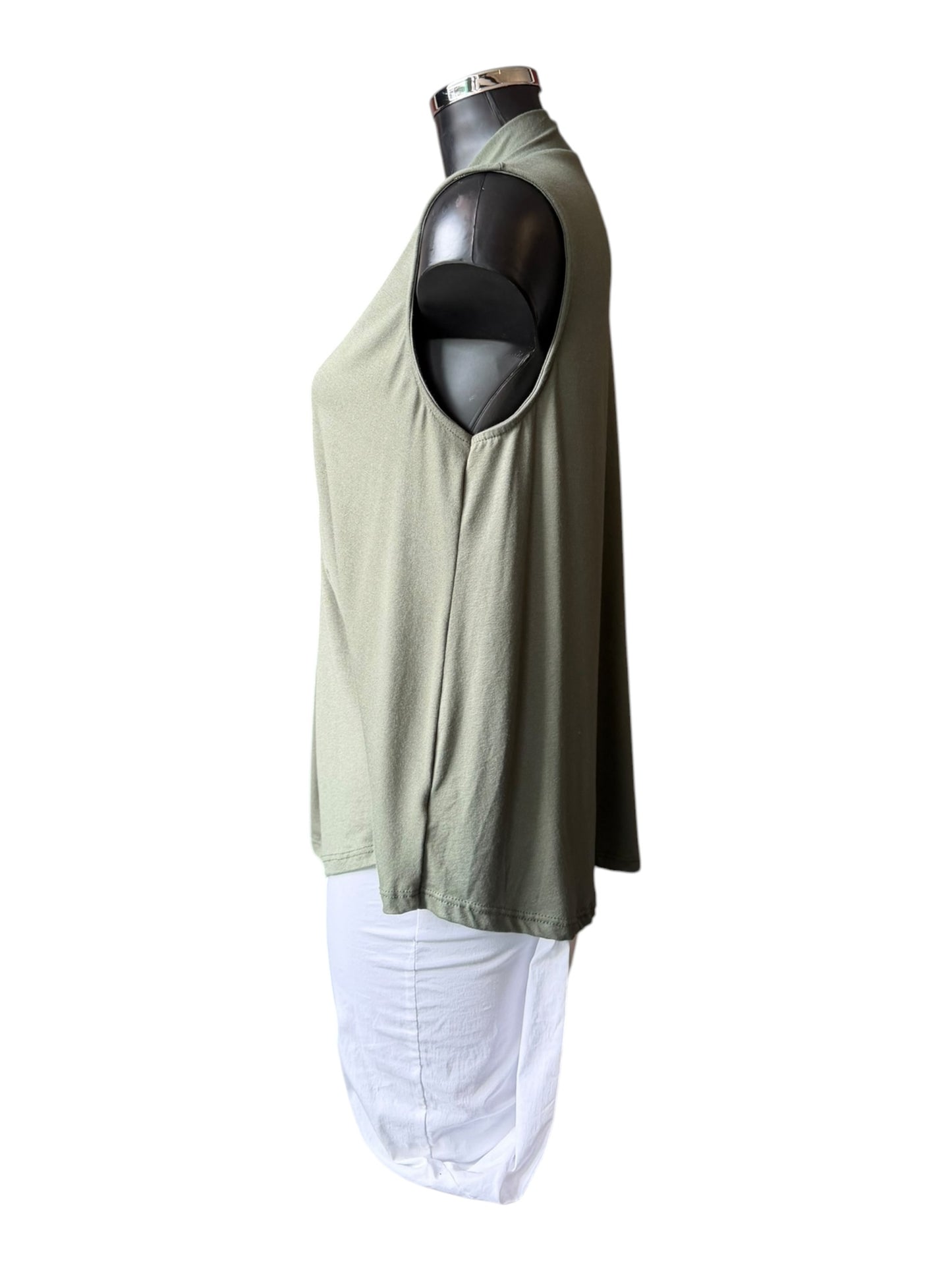 Tina v neck swing vest top - Khaki