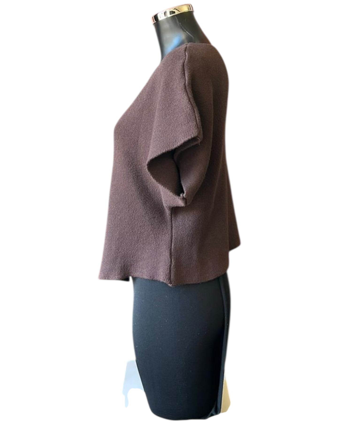 Lisa short sleeve cardigan - Chocolate