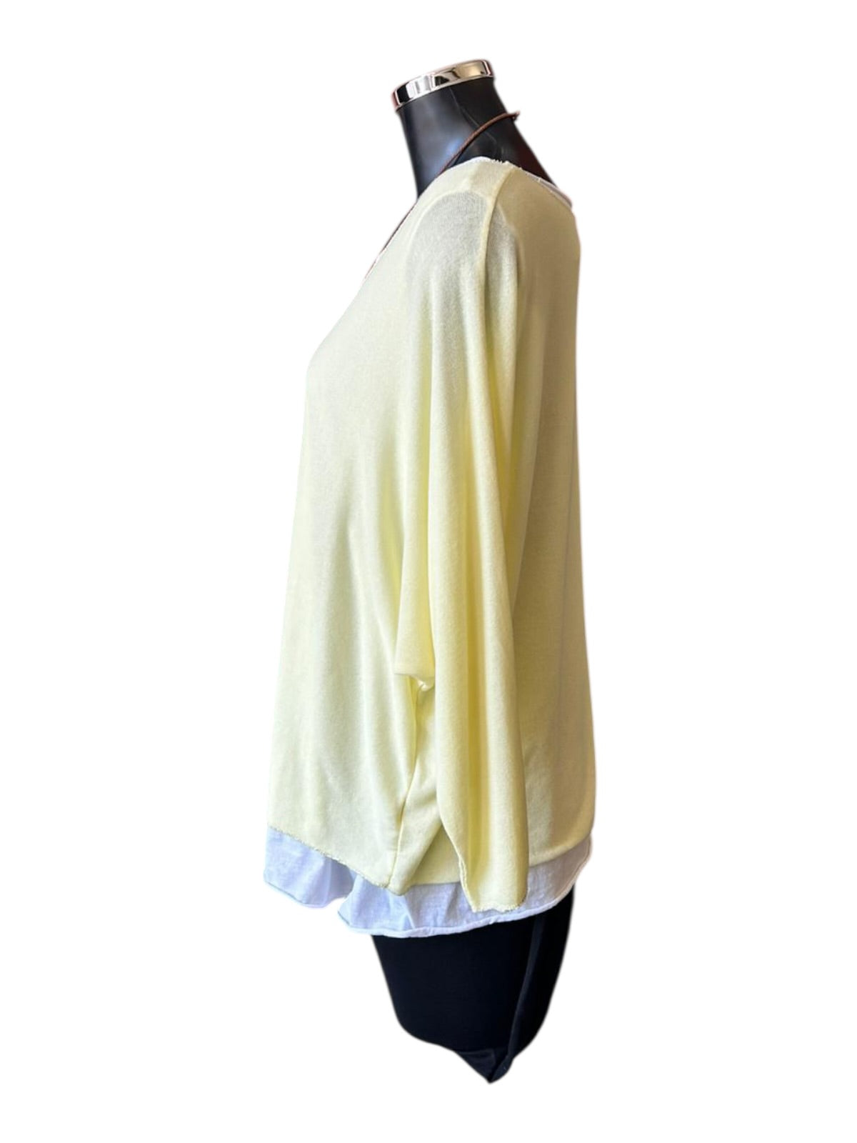 Anya 3 piece layered top set - Lemon