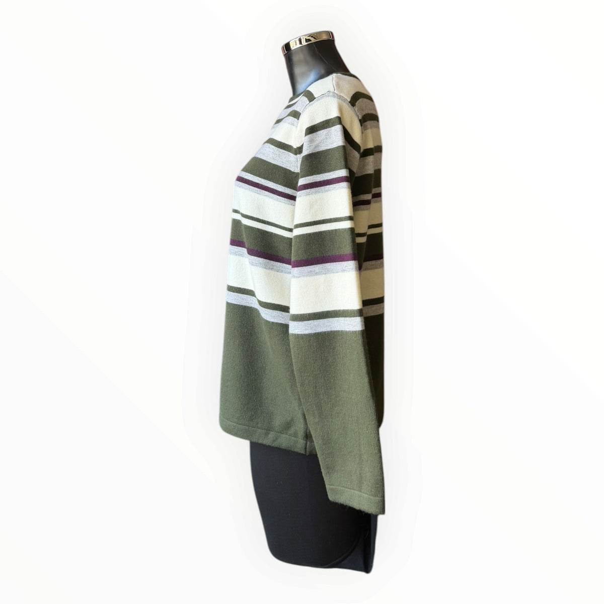 Leonie multi striped jumper - Khaki mix