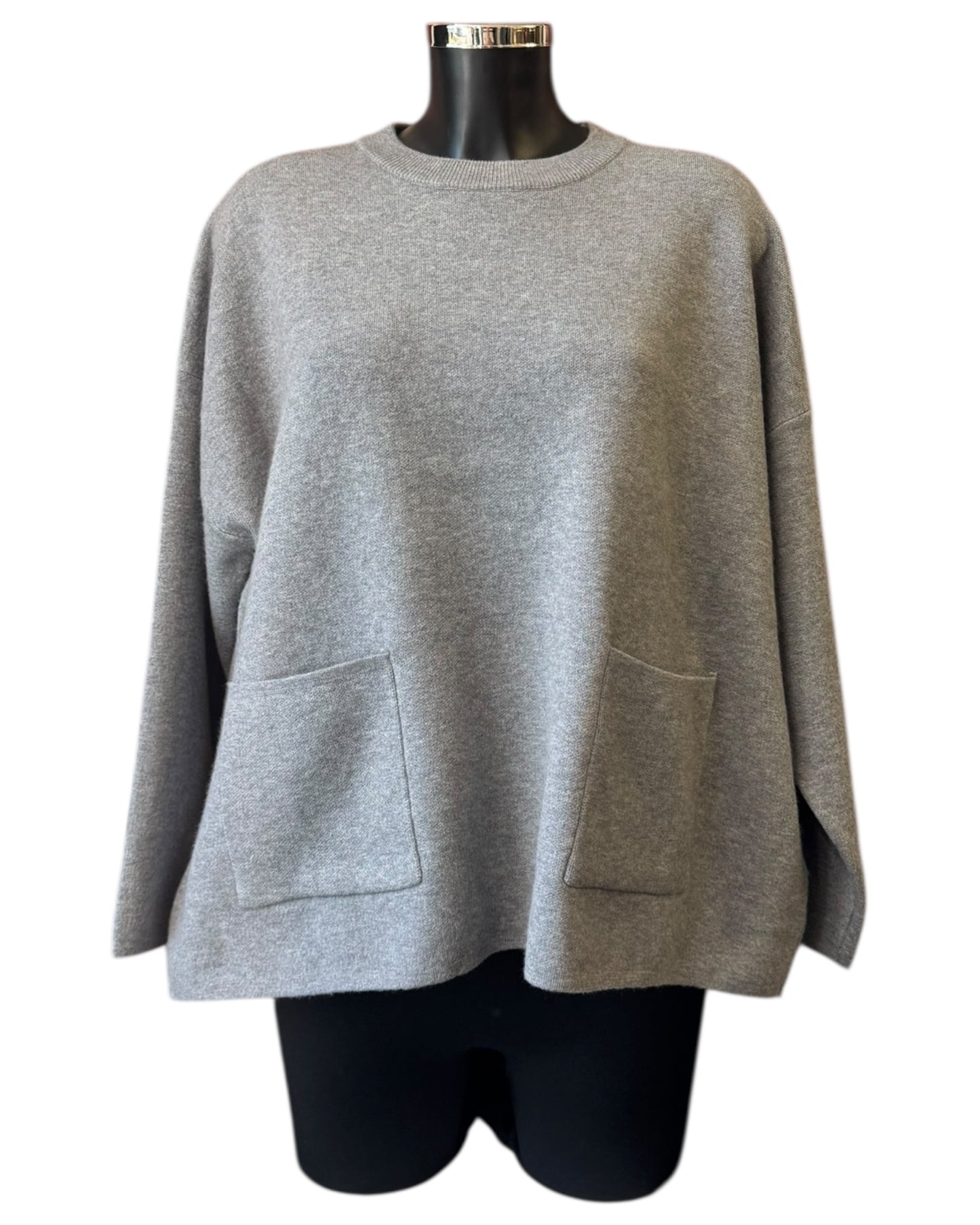 Brooke 2 pocket boxy jumper - Grey