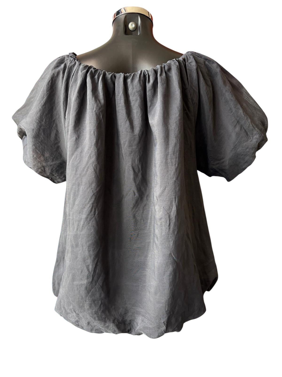 Isla bardot puff sleeve top - Black