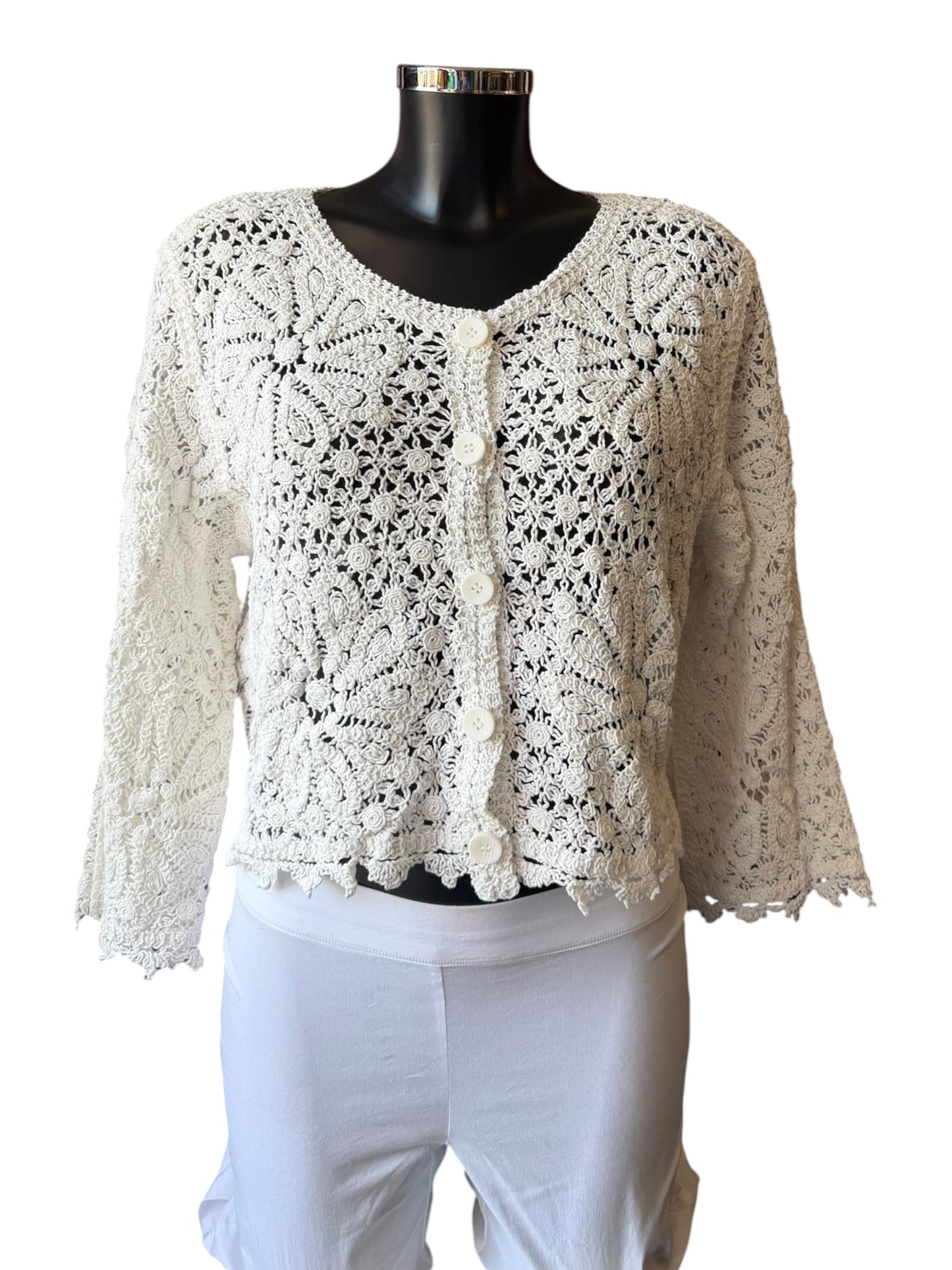 Alana crochet cardigan - white
