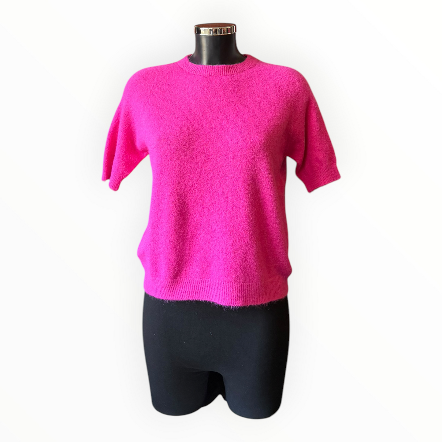 Laurie alpaca blend short sleeve jumper - Fuschia